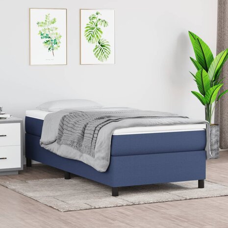 Boxspring met matras stof blauw 80x200 cm 8720845548803 1