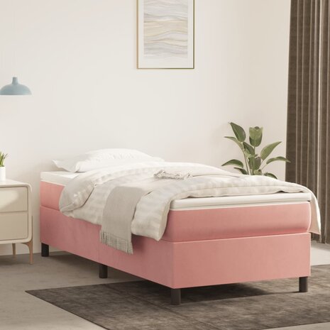 Boxspring met matras fluweel roze 80x200 cm 8720845551490 1