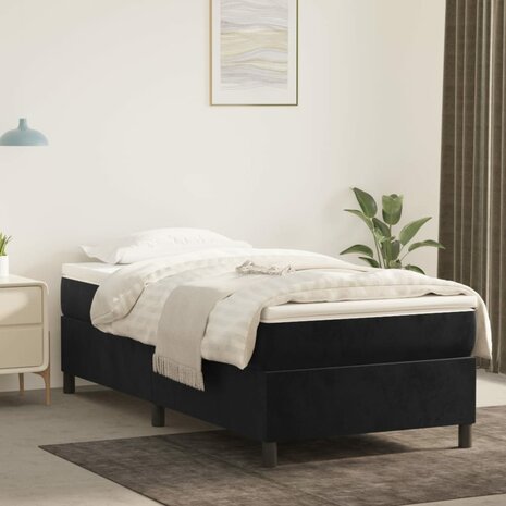 Boxspring met matras fluweel zwart 90x190 cm 8720845551520 1