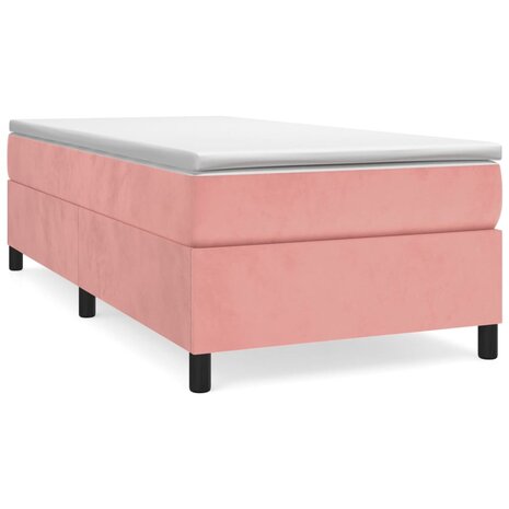 Boxspring met matras fluweel roze 90x200 cm 8720845551612 2