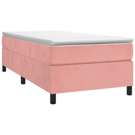 Boxspring met matras fluweel roze 100x200 cm 8720845551674 3