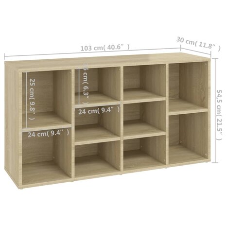 Schoenenbank 103x30x54,5 cm bewerkt hout sonoma eikenkleurig 8720286586990 7