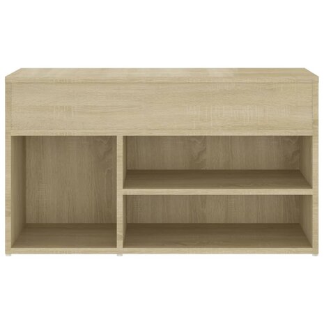 Schoenenbank 80x30x45 cm bewerkt hout sonoma eikenkleurig 8720286643471 5