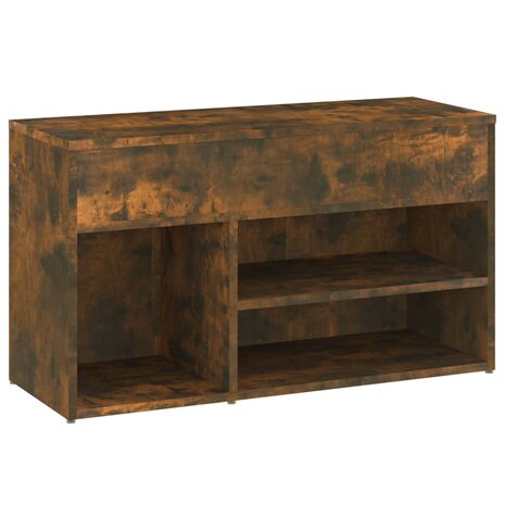 Schoenenbankje 80x30x45 cm bewerkt hout gerookt eikenkleurig 8720286957004 5