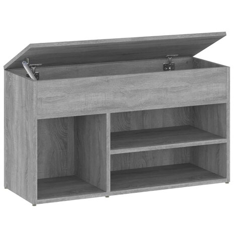 Schoenenbank 80x30x45 cm bewerkt hout grijs sonoma eikenkleurig 8720286957011 2