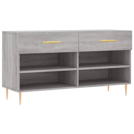 Schoenenbank 102x35x55 cm bewerkt hout grijs sonoma eikenkleur 8720845442101 2