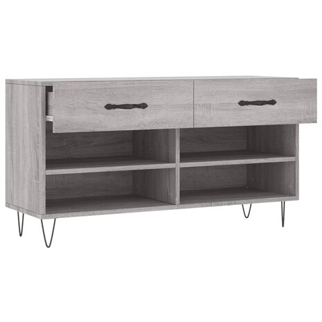 Schoenenbank 102x35x55 cm bewerkt hout grijs sonoma eikenkleur 8720845442187 5