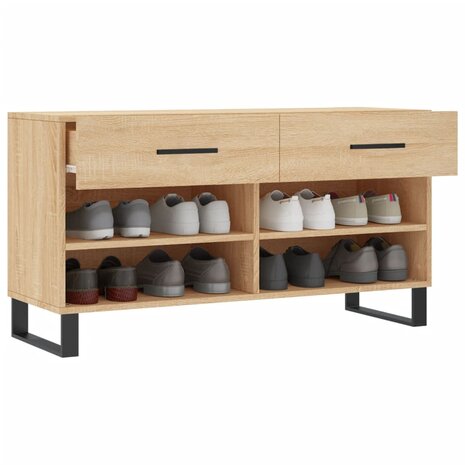 Schoenenbank 102x35x55 cm bewerkt hout sonoma eikenkleurig 8720845442477 4