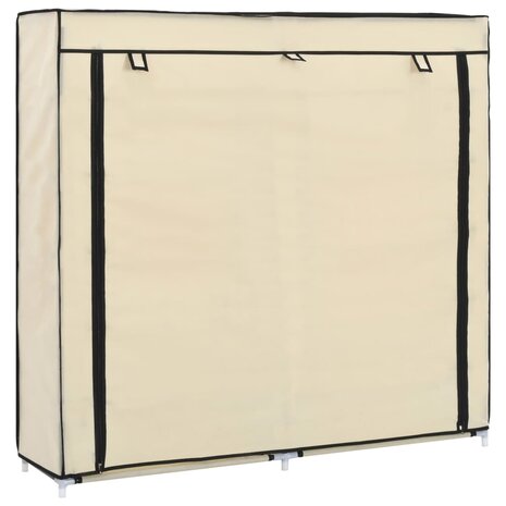 Schoenenkast met hoes 115x28x110 cm stof crème 8719883564777 1