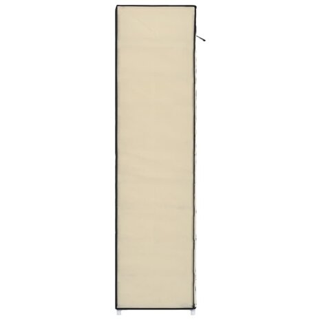 Schoenenkast met hoes 115x28x110 cm stof crème 8719883564777 6