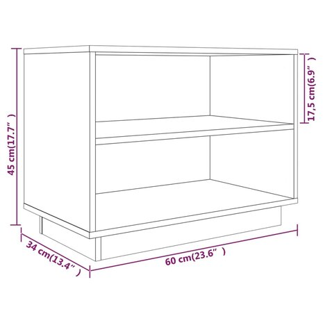 Schoenenkast 60x34x45 cm massief grenenhout grijs 8720286841396 8