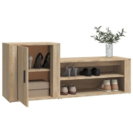 Schoenenkast 130x35x54 cm bewerkt hout sonoma eikenkleurig 8720287221913 4