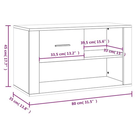 Schoenenkast 80x35x45 cm bewerkt hout wit 8720287221968 9