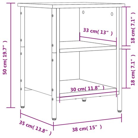 Schoenenkast 38x35x50 cm bewerkt hout gerookt eikenkleurig 8720845774479 9