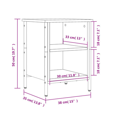 Schoenenkast 38x35x50 cm bewerkt hout bruin eikenkleur 8720845774493 9