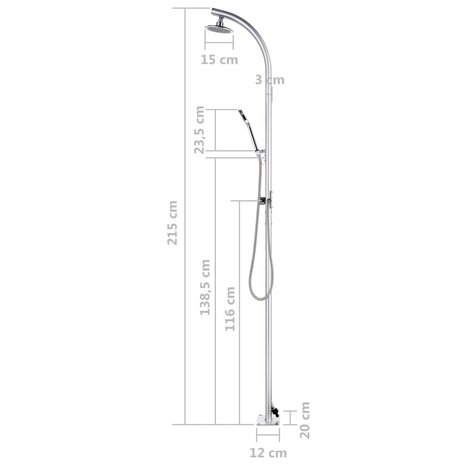 Buitendouche 215 cm aluminium 8720286242193 10