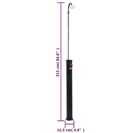 Buitendouche solar 8 L 215 cm zwart 8719883856629 11