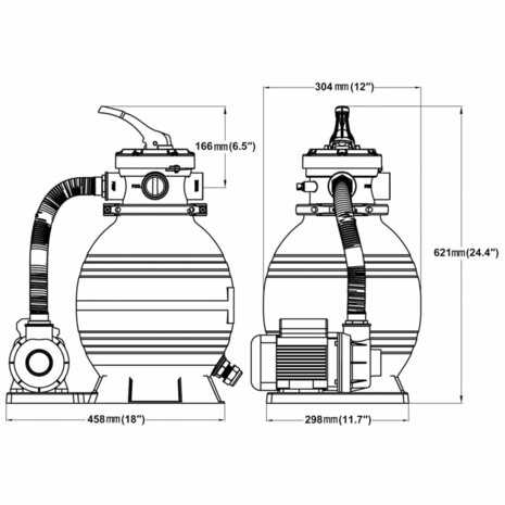 Zandfilterpompen 2 st 400 W 11000 L/u 8719883695495 6