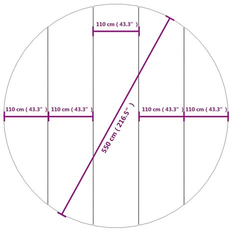 Zwembadgrondzeil Ø550 cm polyester geotextiel lichtgrijs 8720845773960 7