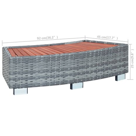 Spatrap 92x45x25 cm poly rattan grijs 8719883732060 8