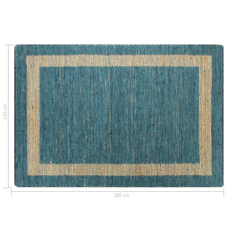 Vloerkleed handgemaakt 120x180 cm jute blauw 8718475733744 6