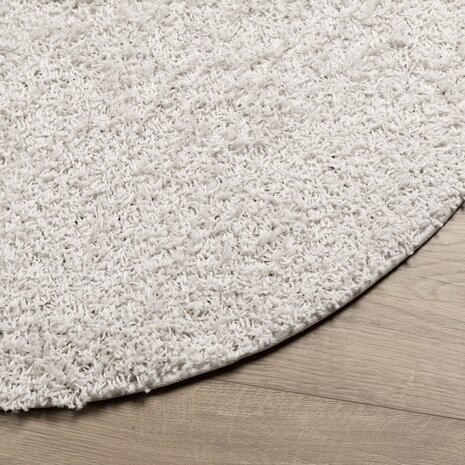 Vloerkleed shaggy hoogpolig modern Ø 100 cm crèmekleurig 8721012228450 4