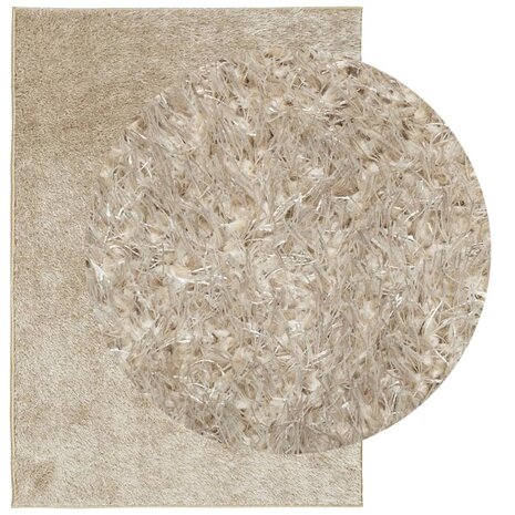 Vloerkleed ISTAN hoogpolig glanzend 160x230 cm beige 8721012232556 3