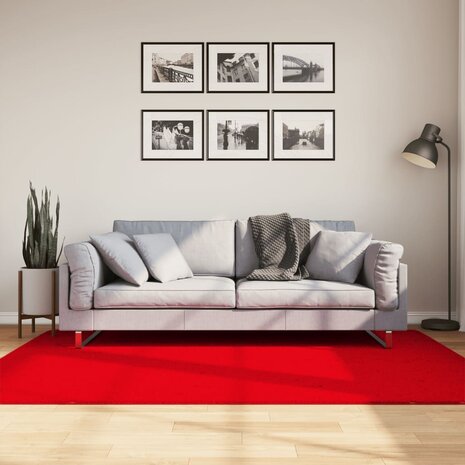 Vloerkleed HUARTE laagpolig zacht wasbaar 140x200 cm rood 8721012227736 1