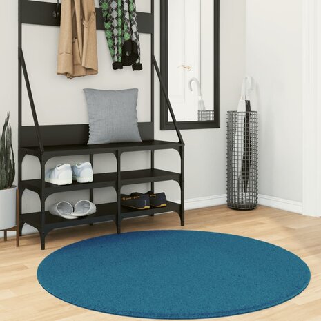 Vloerkleed OVIEDO laagpolig Ø 120 cm turquoise 8721012232129 1