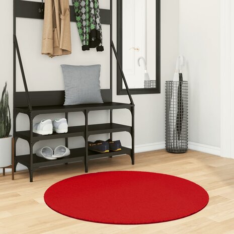 Vloerkleed OVIEDO laagpolig Ø 100 cm rood 8721012232334 1