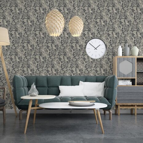 DUTCH WALLCOVERINGS Behang Mae zwart en beige 5411012465155 3