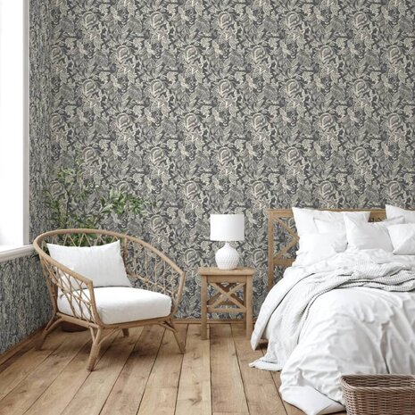 DUTCH WALLCOVERINGS Behang Mae zwart en beige 5411012465155 4