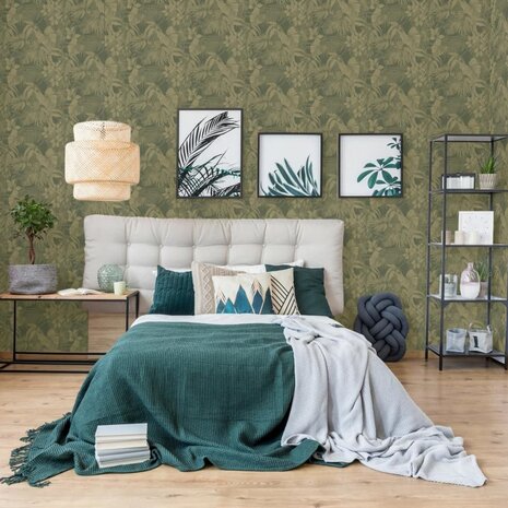 DUTCH WALLCOVERINGS Behang Joelle groen en goudkleurig 5411012468590 6