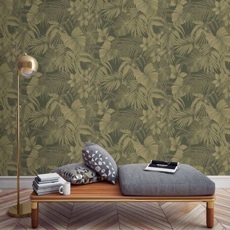 DUTCH WALLCOVERINGS Behang Joelle groen en goudkleurig 5411012468590 7