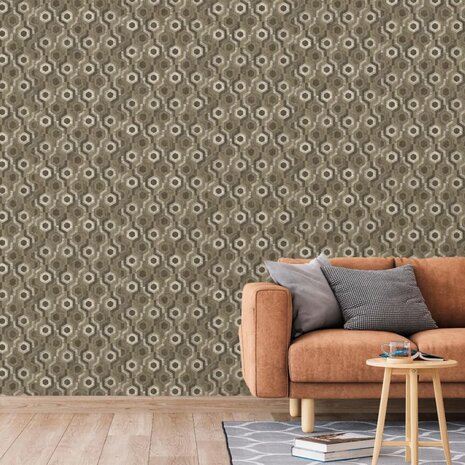 DUTCH WALLCOVERINGS Behang Galactic bruin en wit 3294271927082 2