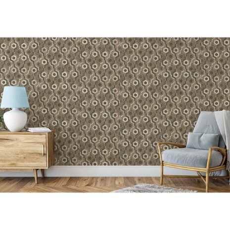 DUTCH WALLCOVERINGS Behang Galactic bruin en wit 3294271927082 4