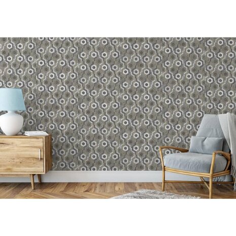 DUTCH WALLCOVERINGS Behang Galactic zilverkleurig en bruin 3294272927098 4