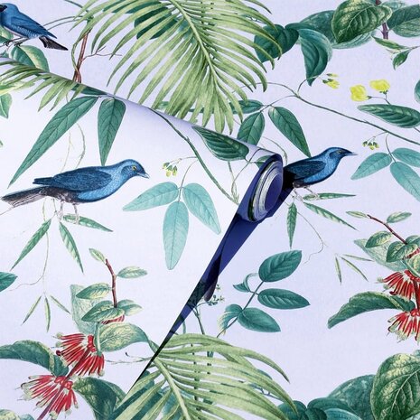 DUTCH WALLCOVERINGS Behang Exotic Garden blauw en groen 5050192921695 4