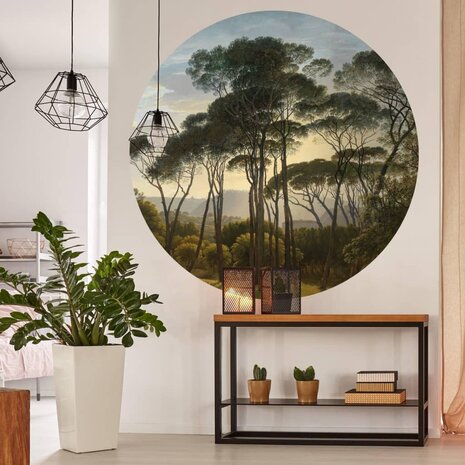 WallArt Behangcirkel Umbrella Pines in Italy 142,5 cm 8719992629190 1