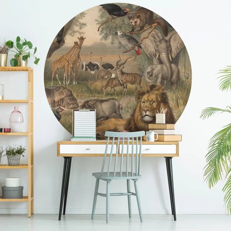 WallArt Behangcirkel Animals of Africa 190 cm 8719992629244 1