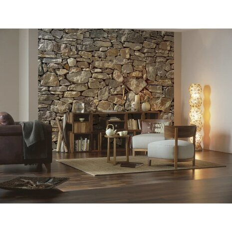 Komar Fotobehang Stone Wall 368x254 cm 8-727 4036834087272 4