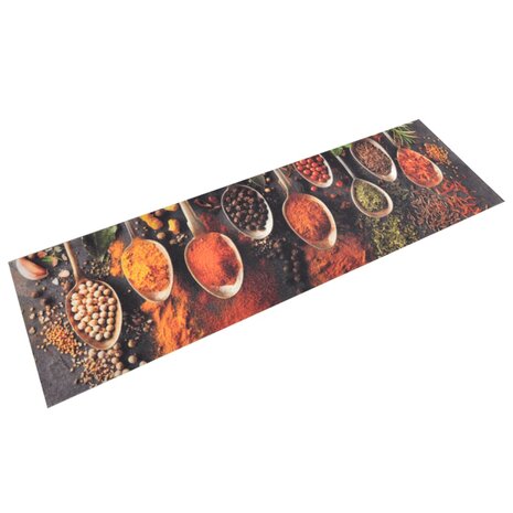 Keukenmat wasbaar lepel- en kruidenprint 45x150 cm fluweel 8720845917647 1