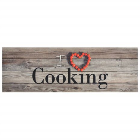 Keukenmat wasbaar cooking-print 60x180 cm fluweel grijs 8720845917685 2