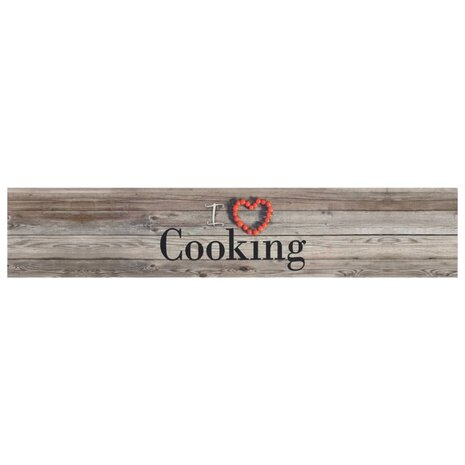 Keukenmat wasbaar cooking-print 60x300 cm fluweel grijs 8720845917692 2