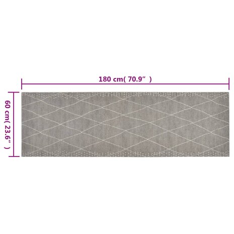 Keukenmat wasbaar geruit 60x180 cm fluweel 8720845917869 5