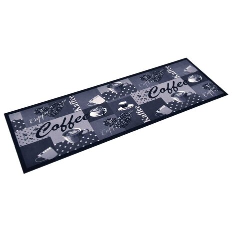 Keukenmat wasbaar Coffee 45x150 cm blauw 8720286242346 2