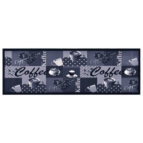 Keukenmat wasbaar Coffee 60x180 cm blauw 8720286242353 1