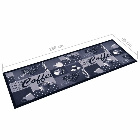 Keukenmat wasbaar Coffee 60x180 cm blauw 8720286242353 5