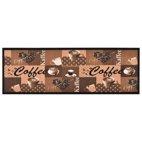 Keukenmat wasbaar Coffee 60x300 cm bruin 8720286242391 1