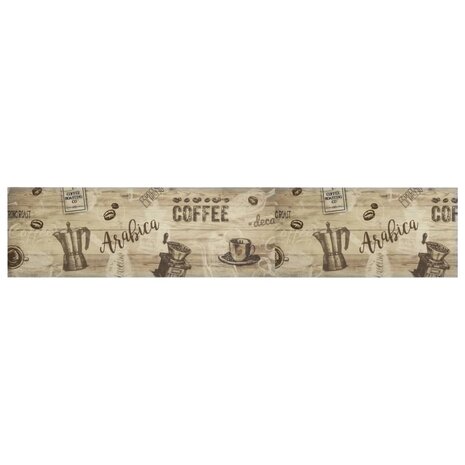 Keukenmat wasbaar koffieprint 60x300 cm fluweel bruin 8721012918566 2